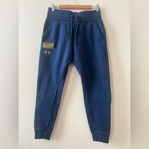 Under Armour Project Rock Navy Sweatpants with Gold Accent Logo